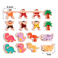 Wooden Dinosaur Stacking Toy Early Learning Dinosaur Stacking Blocks