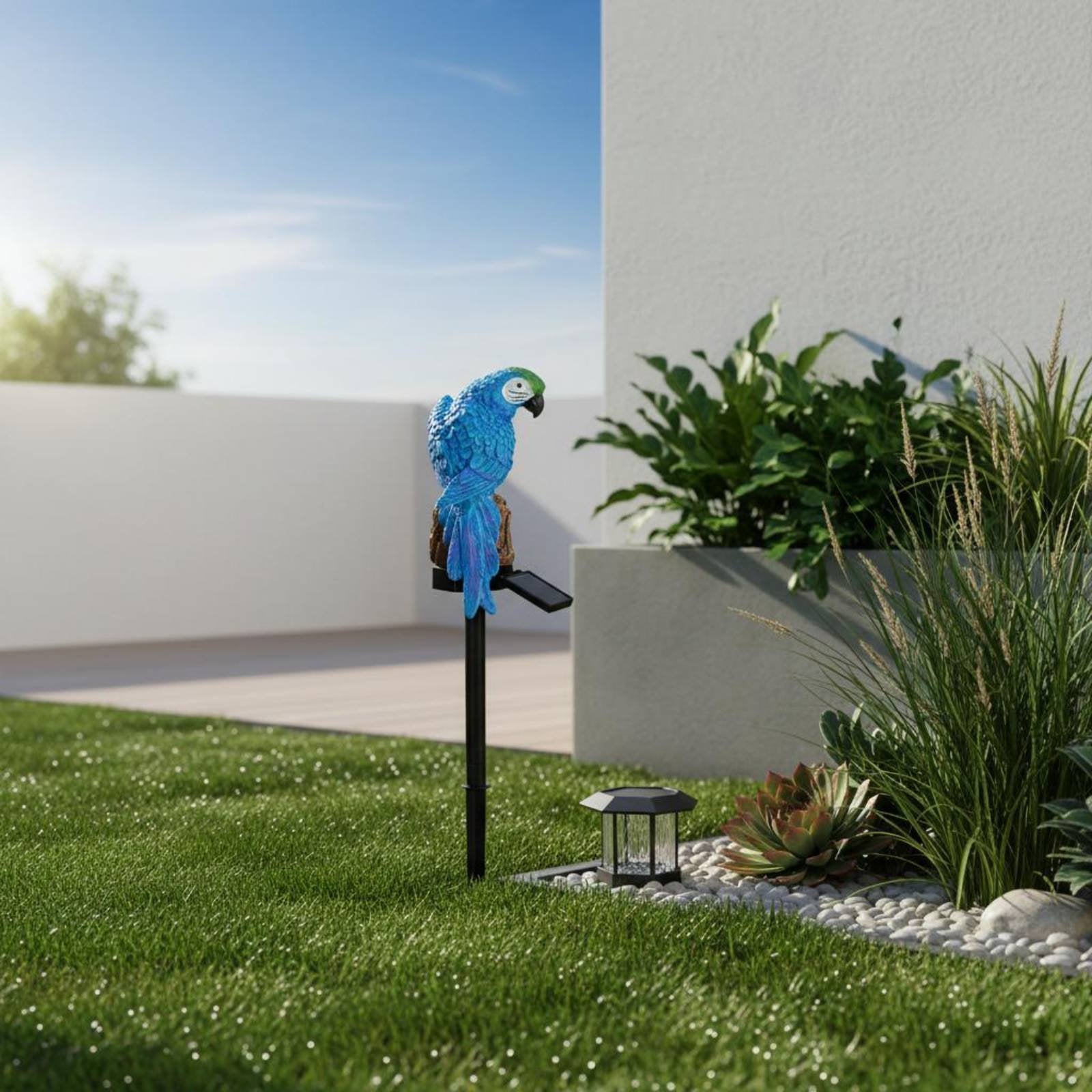 Resin Parrot Lawn Lamp Wireless Outdoor Lighting Waterproof for Bird Lovers