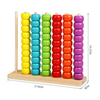 Wooden Bead Stacking Toy Fine Movement Skills Training Rainbow Bead Sorter