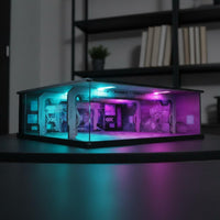 1:64 Neo-Futuristic Parking Garage Diorama DIY Assembly Underground Garage Scene Model Hobby Supply for Collectors, Hobbyists