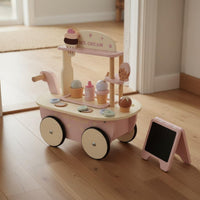 Ice Cream Role Play Wagon Rolling Plaything Educational for Indoor