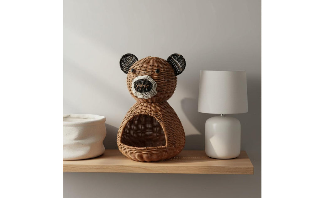 Animal Shaped Container Large Capacity Faux Rattan Creature Container