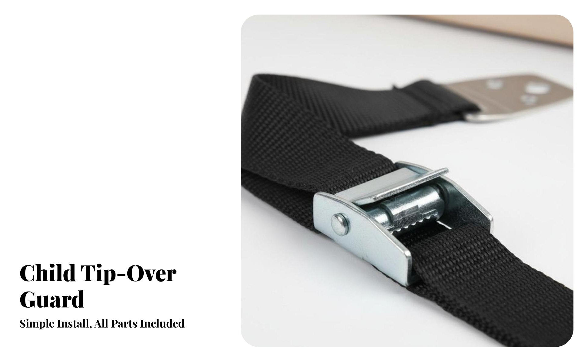 2 Pieces Universal Fit Anti-Tip Furniture Straps Heavy Duty Anti-Tip Furniture Strap Metal Buckles Adjustable TV Safety Strap All Hardware Included for Families with Toddlers, Childcare Providers, Homeowners, Nursery, Living Room, Bedroom, Home Office