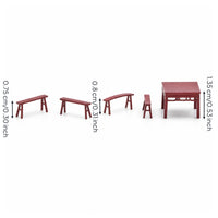 1/64 Scale Table and Stool Set Slim Design Scene Prop Fine Detail for Diorama