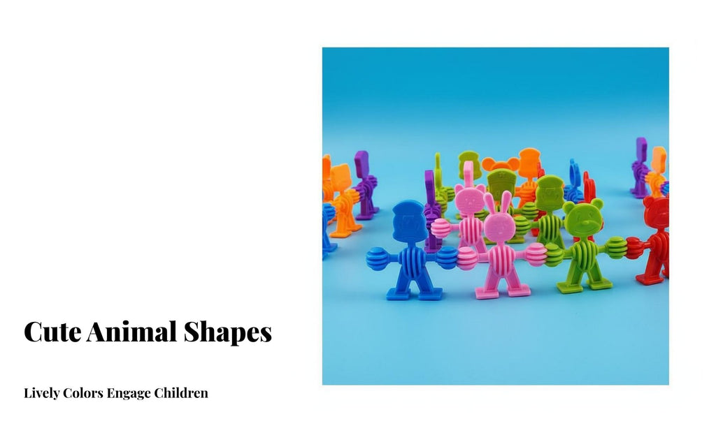 Fine Movement Skills Development Creature Character Stacking Blocks Colorful Design Stackable Creature Blocks Screen Non-Digital