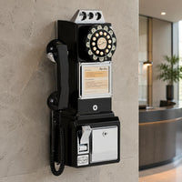 Coin Telephone Chrome Trim Retro Payphone Lockable Door