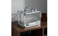 600 Pieces Mahjong Case Large Capacity Aluminum Mahjong Case Portable Handle Transparent Game Piece Holder