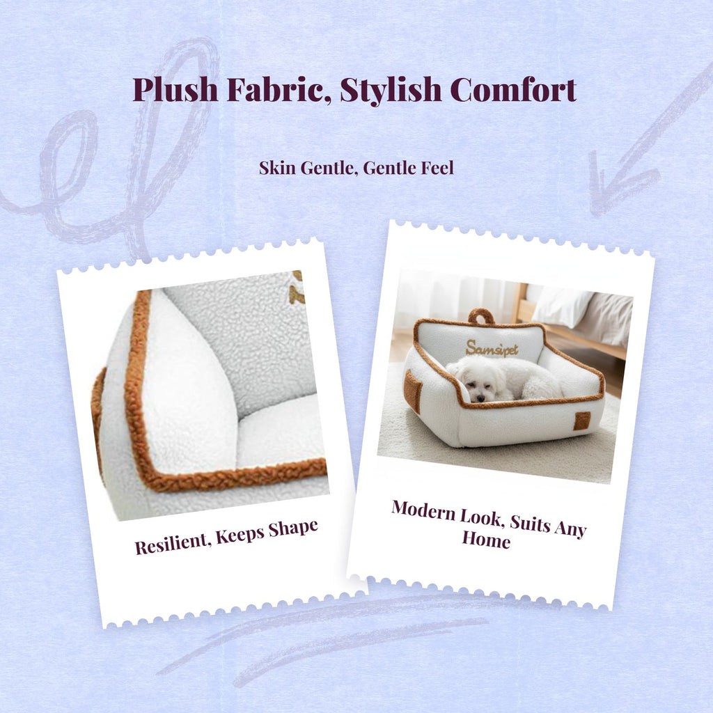Warm Dog Bed, Removable Pad, Calming Pet Sofa