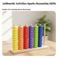 Rainbow Bead Abacus Wooden Counting Beads Color Recognition Hand-Eye Coordination