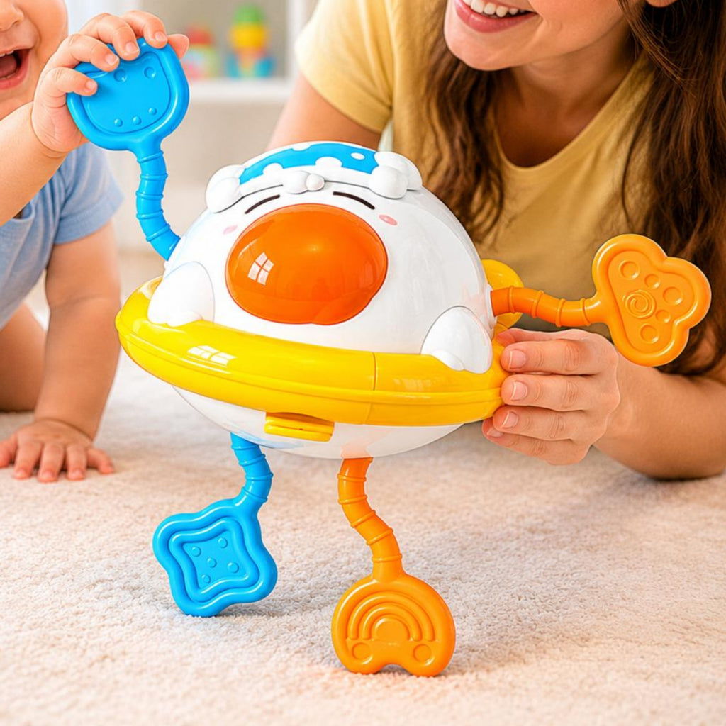 Wobbly Baby Pull Toy Textured Self-Righting Tumbler Toy Tactile Play for Infants