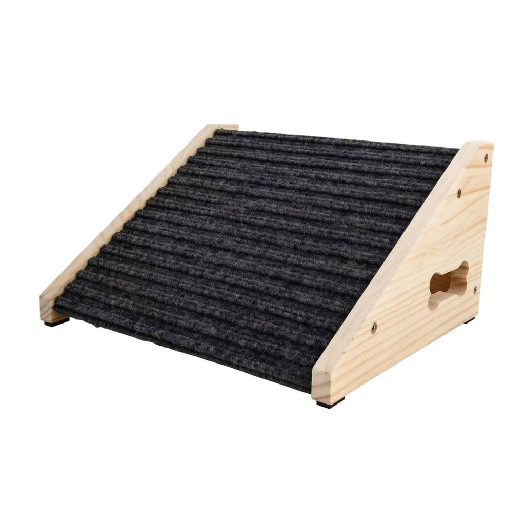 Wooden Dog Ramp Staircase Ribbed Pet Ramp Staircase Bone-Shaped Handhold