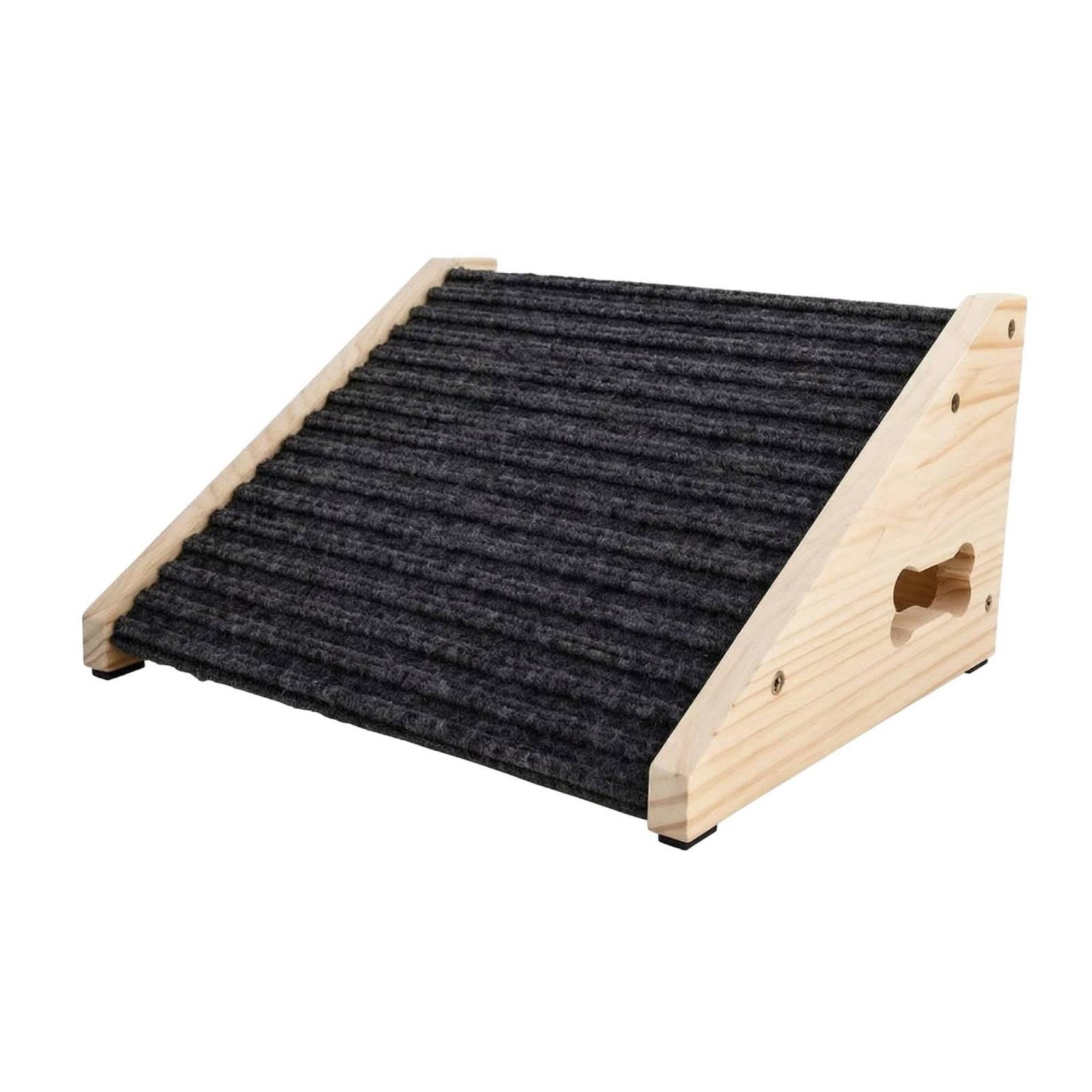 Wooden Dog Ramp Staircase Ribbed Pet Ramp Staircase Bone-Shaped Handhold