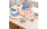Wooden Tea Party Set Role Play Toy Tea Set Fine Movement Skills for Nursery