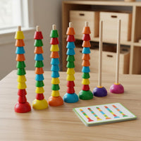 Pattern Matching Stacking Beads Reasoning Training for Classroom, Playroom