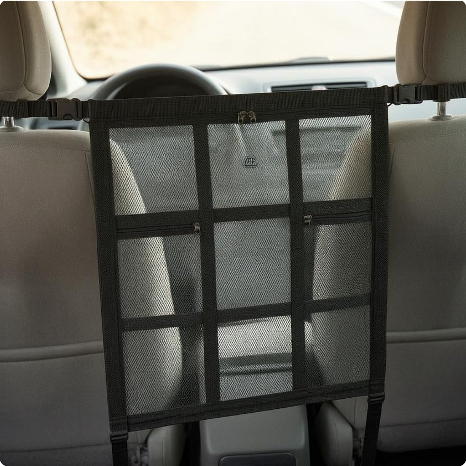 Rear Seat Pet Barrier Rectangular Frame Dog Car Barrier Black