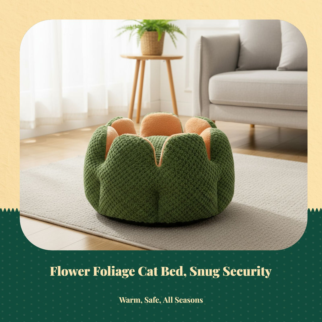 Self-warming cat bed, removable pad