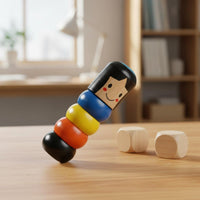 Unstoppable Wooden Doll Fun to Hit Enchanting Wooden Man Toy Stress Relief