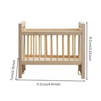 Wooden Dollhouse Baby Bed Realistic Intricate Design for Miniature Scene