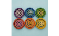 6 Pieces Wooden Disc Wooden Rings Set Educational Color Disc Challenge Fine