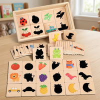 Wooden Shadow Matching Set Printed Motifs Shadow Matching Toy Reasoning Practice