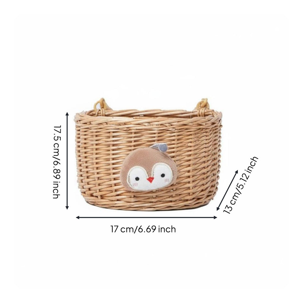 Wall Mount Rattan Basket Multi-Purpose for Kitchen, Bathroom, Kids
