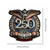250th Anniversary Car Sticker Weatherproof car Window Decal Weather Resistant American Flag Eagle Decal for Nationalists, Veterans