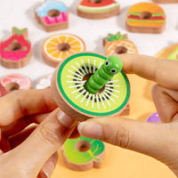 Wooden Fruit Threading Beads Fine Dexterity Skills Preschool Lacing Toy Colorful