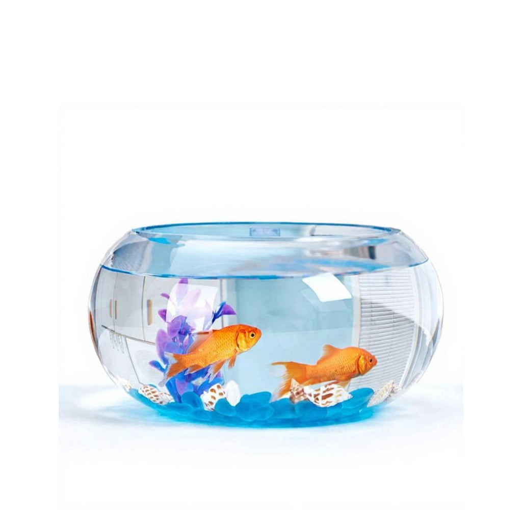 Mini Glass Fish Bowl Set, Thickened Round Desktop Aquarium