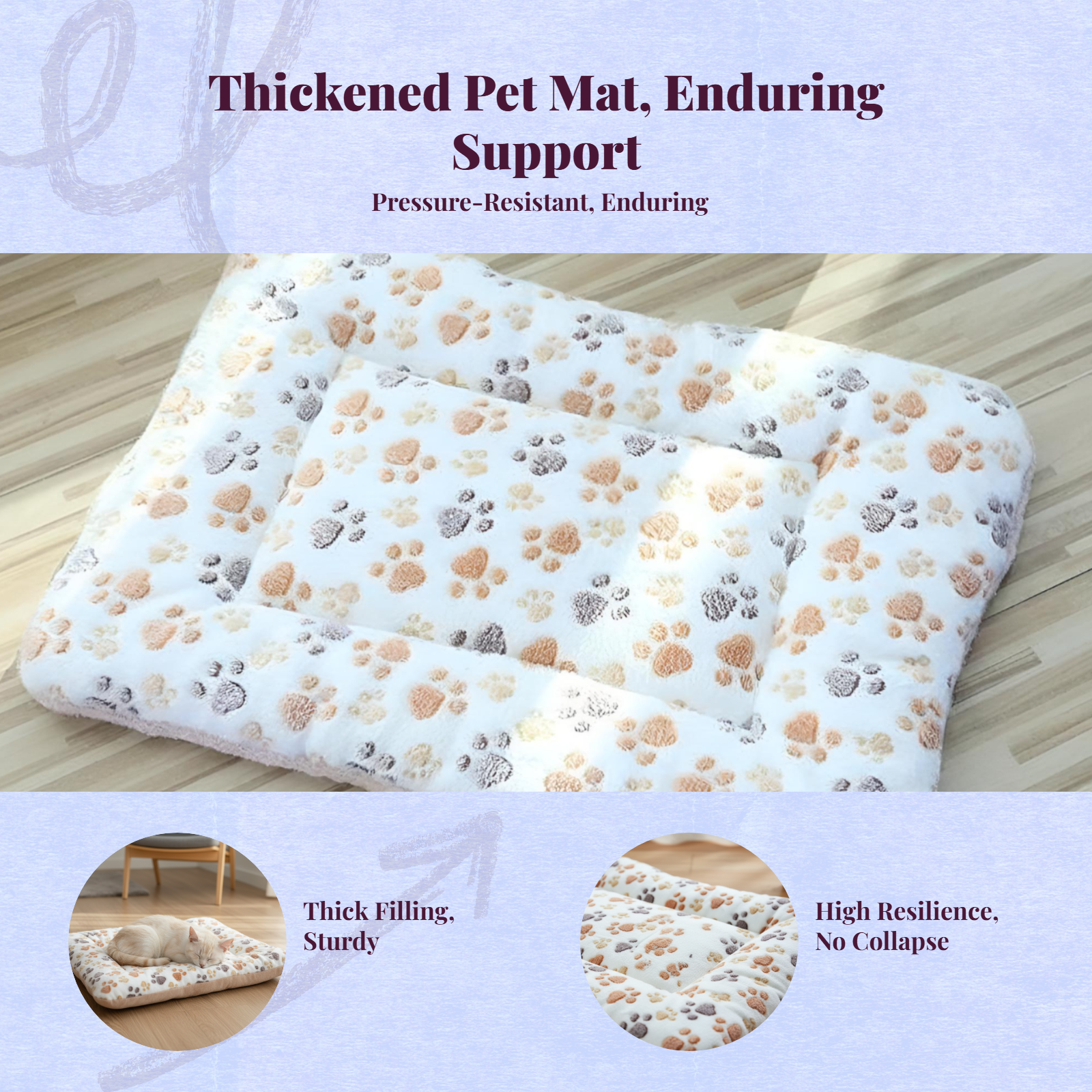 Machine washable plush pet bed
