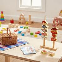 Wooden Lacing Beads Set Color & Shape Recognition Educational Threading Game