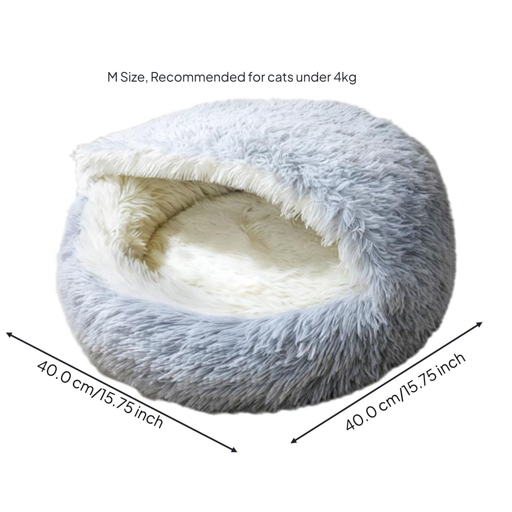 Washable plush cat bed, non-slip