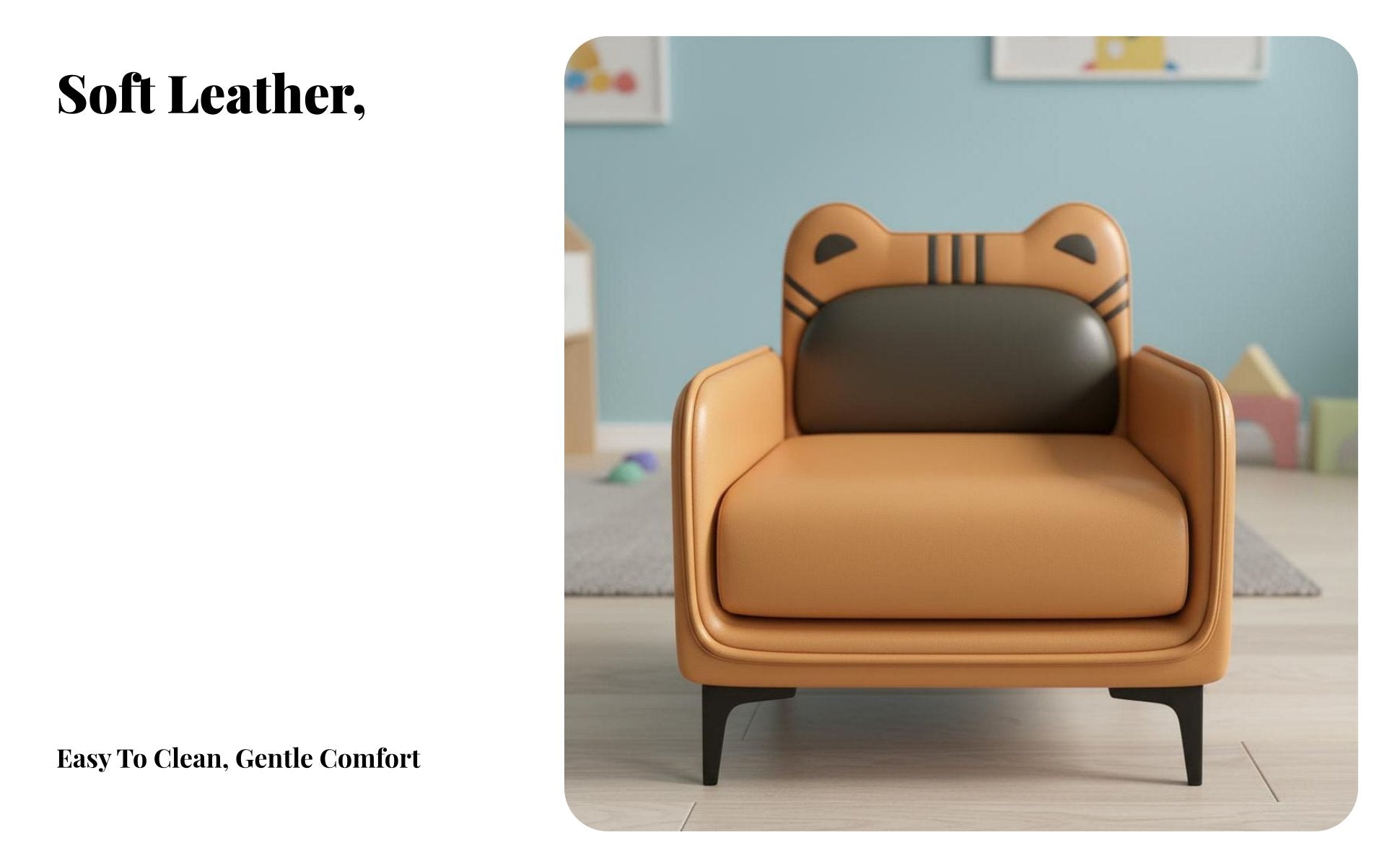 cumulusShaped Mini Sofa Kid-Sized children's Furniture Soft and Comfy Easy to Clean for Bedroom, Living Room