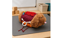 Sensory Toy Chenille Textile Section Soft Dog Shaped Toy Embroidered Details Stuffed Animal