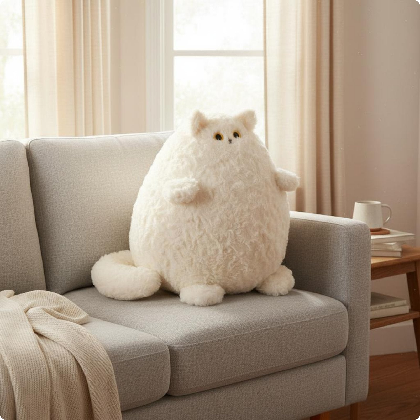 Kitten Fluffy Pillow Kawaii Home Decor Squishy for Tatami