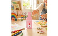 12 Pieces Bottle Bottle-Shaped Pieces Set Labeled Wooden Stacking Toy Painted