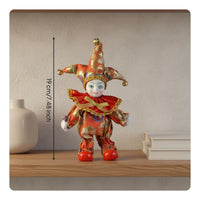 Decorative Clown Figurine Trendy Design Jester Doll Artfully Made for Room Decor