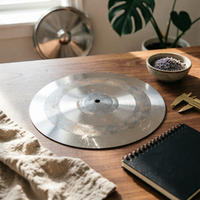 13.5-Inch Cymbal Concentric Bands Bronze Cymbal Polished Areas