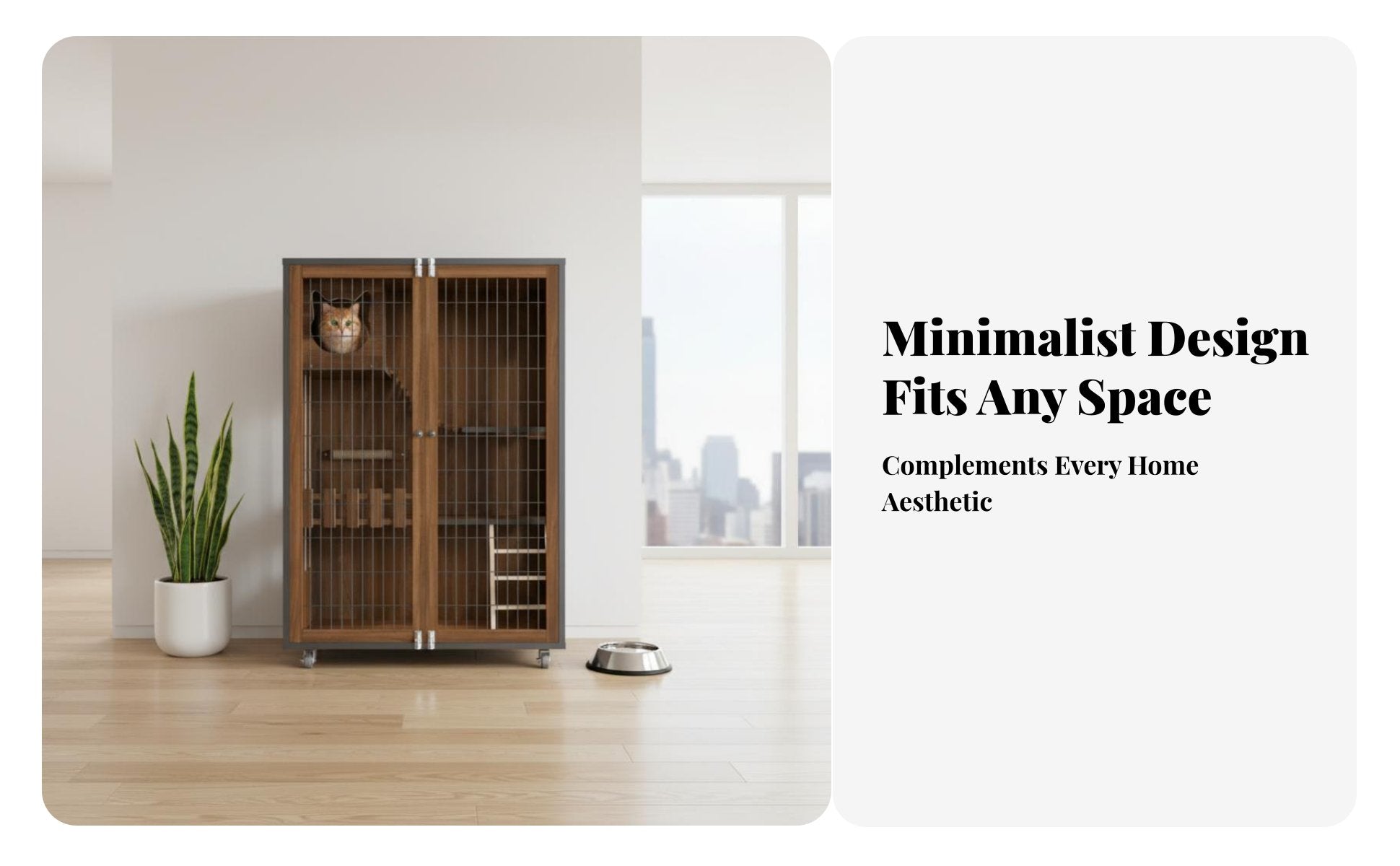 enlarged Large Space Wooden Cat Villa Luxury Design Multi-Level Cat Villa Good Ventilation Pet Furniture Multiple entry Points for Indoors, Indoor, Living Room, Bedroom