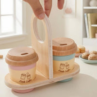 Pretend Coffee Shop Set Lidded Pretend Coffee Takeaway Set Round Handle