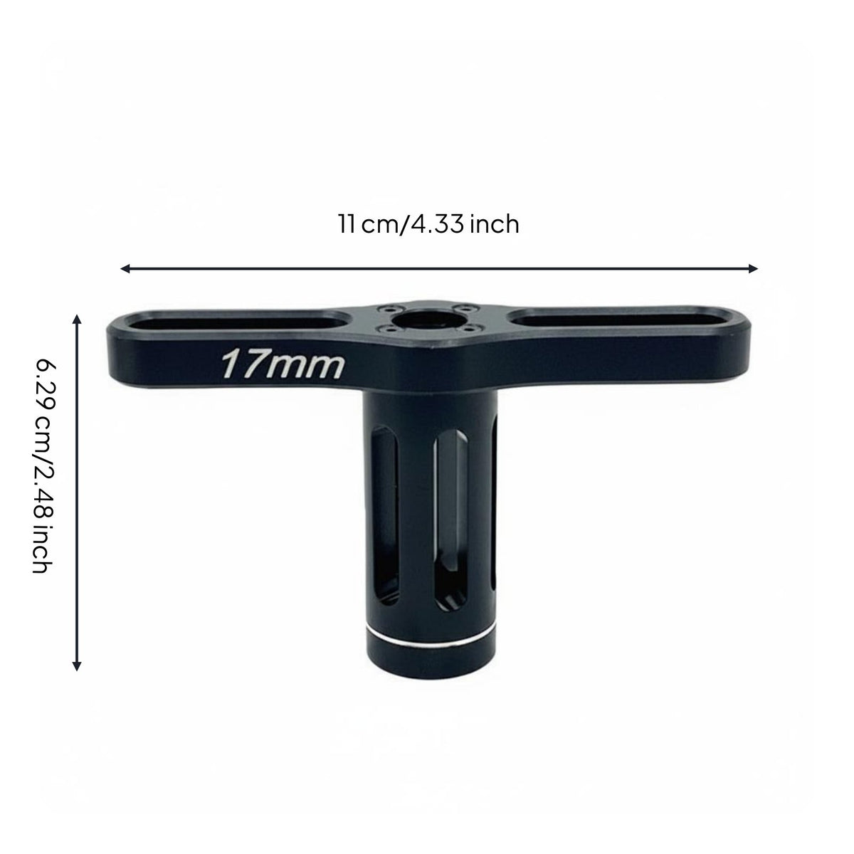 17mm RC Wheel Driver Sandblasted Finish RC Car Wheel Nut Tool Precision Machined T-Handle Socket Wrench