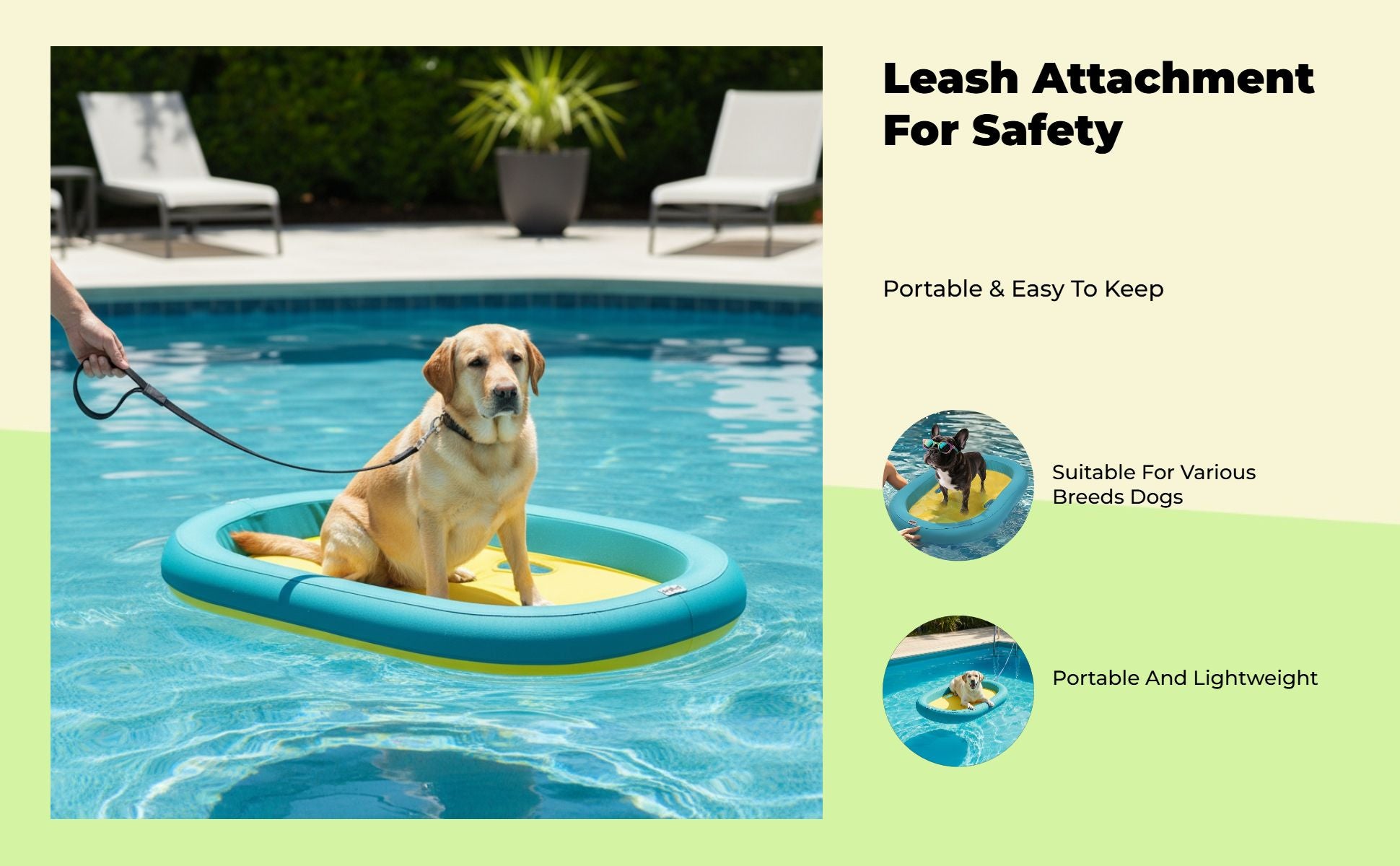 Dog Pool Float, High Buoyancy Foam Mat, Foldable, Safe