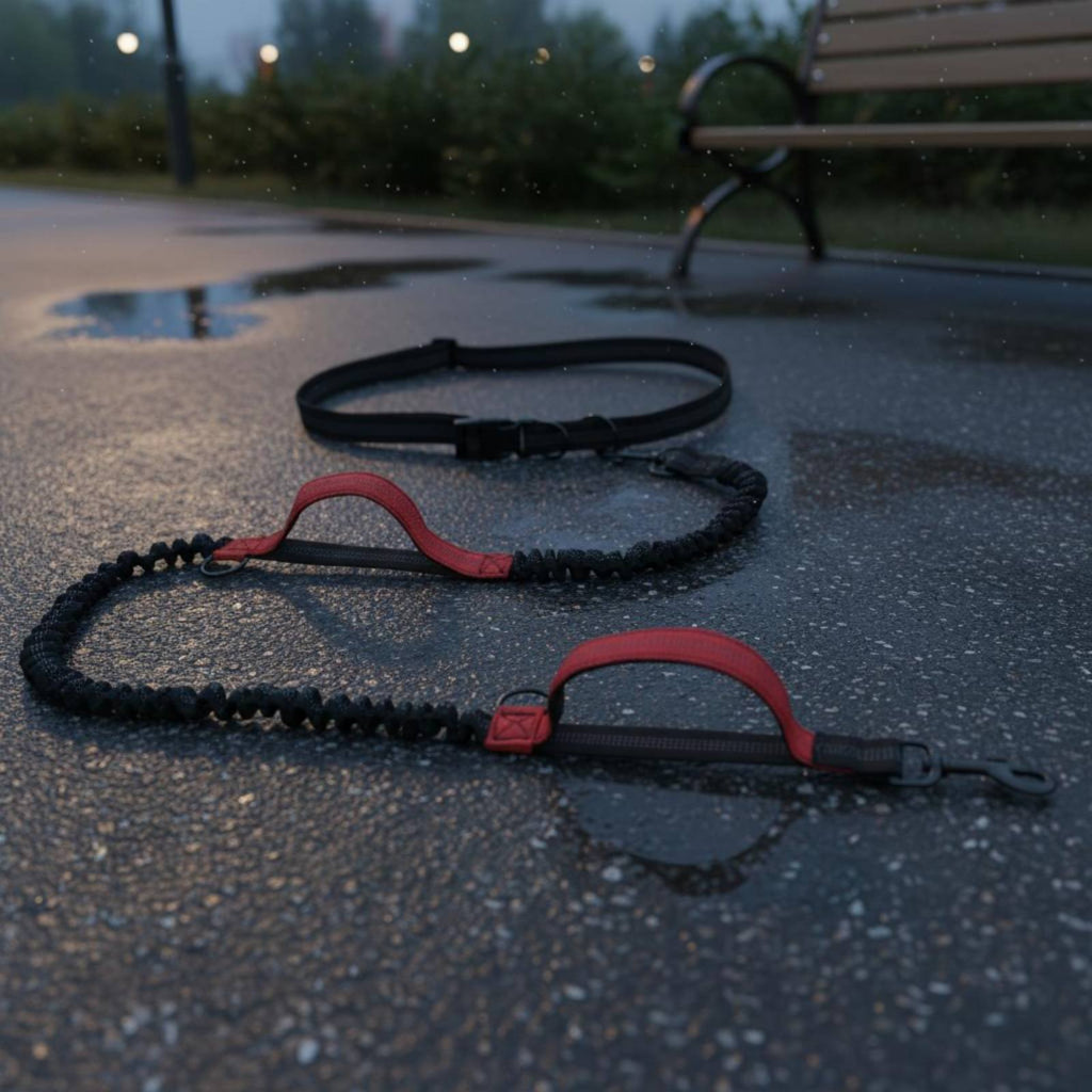 Double Bungee Leash Elastic Running Leash Shock Absorbing for Jogging, Runners