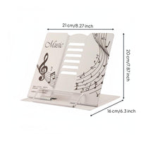 Desktop Music Stand Foldable Folding Music Stand Lightweight Adjustable Bookrest for Artists, Students, Office, Kitchen