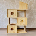 Wood cat tree with condo