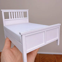 1:12 Dollhouse Bed Paneled Footboard Display Piece Matte Finish