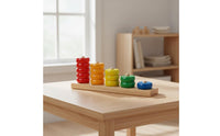 Wooden Counting Stacker Colorful Montessori Counting Toy Safe Wood for Classroom