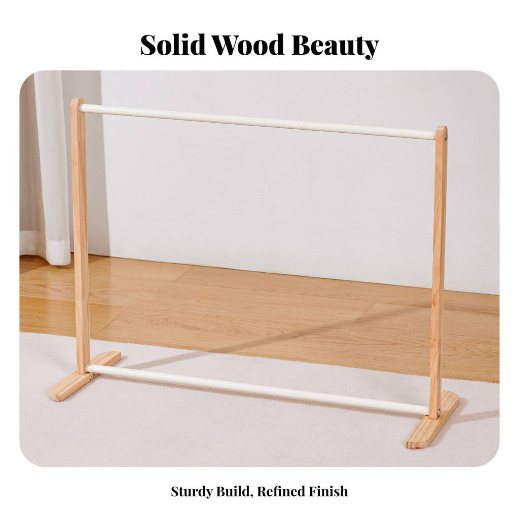 Solid Wood Material Pet Clothes Rack Sturdy Construction Wooden Pet Clothes Stand Stable Design for Parents, Bedroom, Home, Party Decoration
