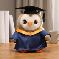 Owl Stuffed Toy Cap and Gown and Gown Mortarboard Graduation Owl Stuffed