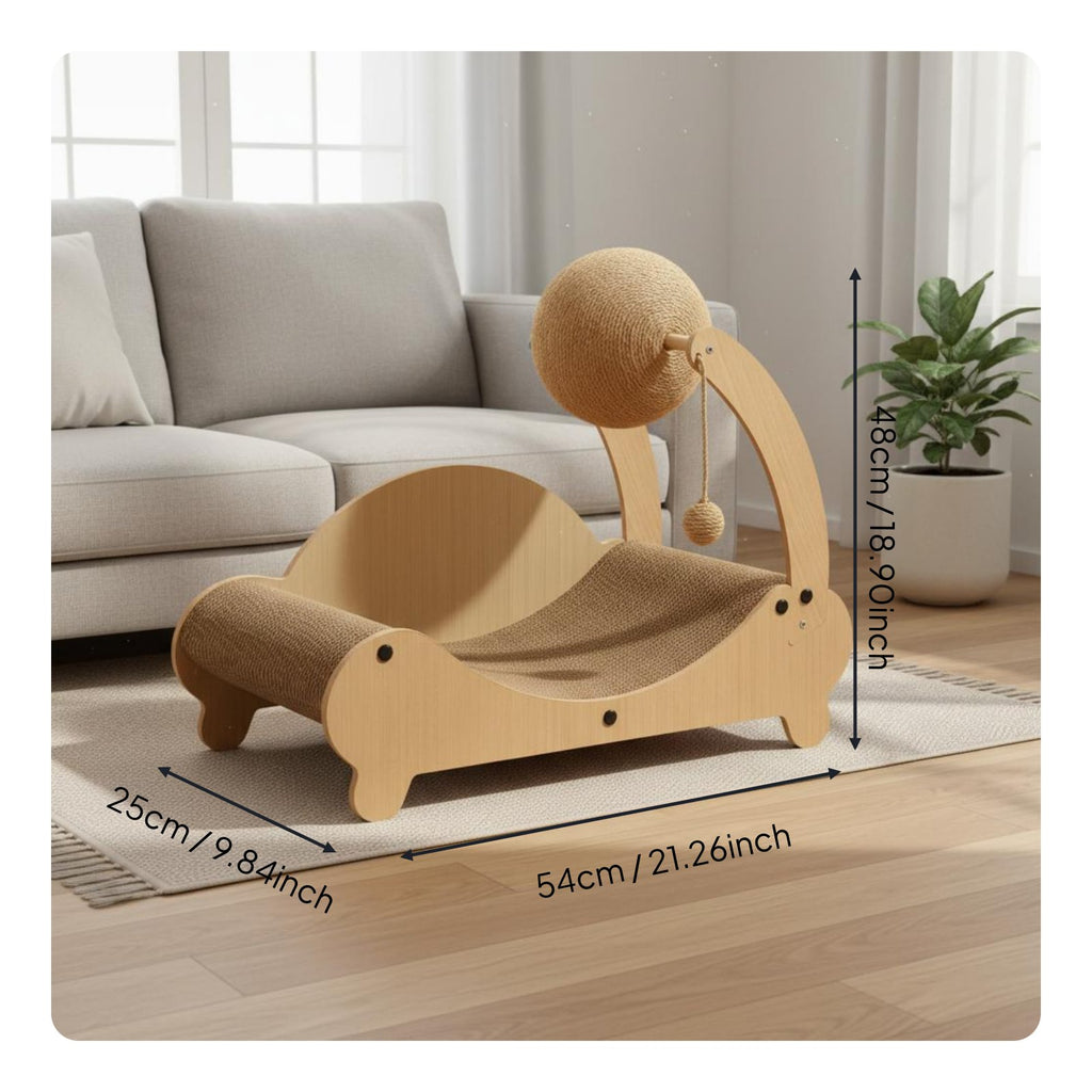 Cardboard Cat Scratcher Bed Scratch Resistant Pet Supplies Minimalist Design Lounge for Cats, Kittens