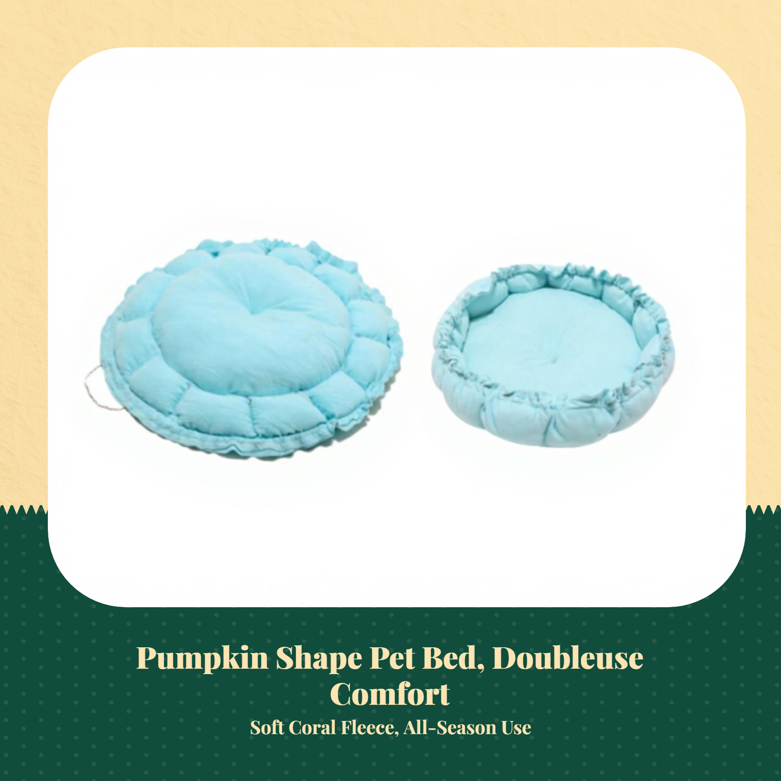 Pumpkin Cat Bed with removable pillow